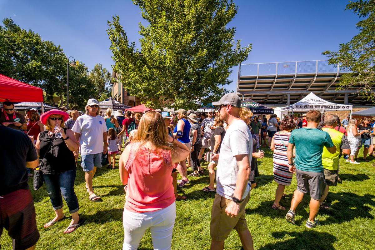 People Milling Around At Riverfest in Casper, Wyoming