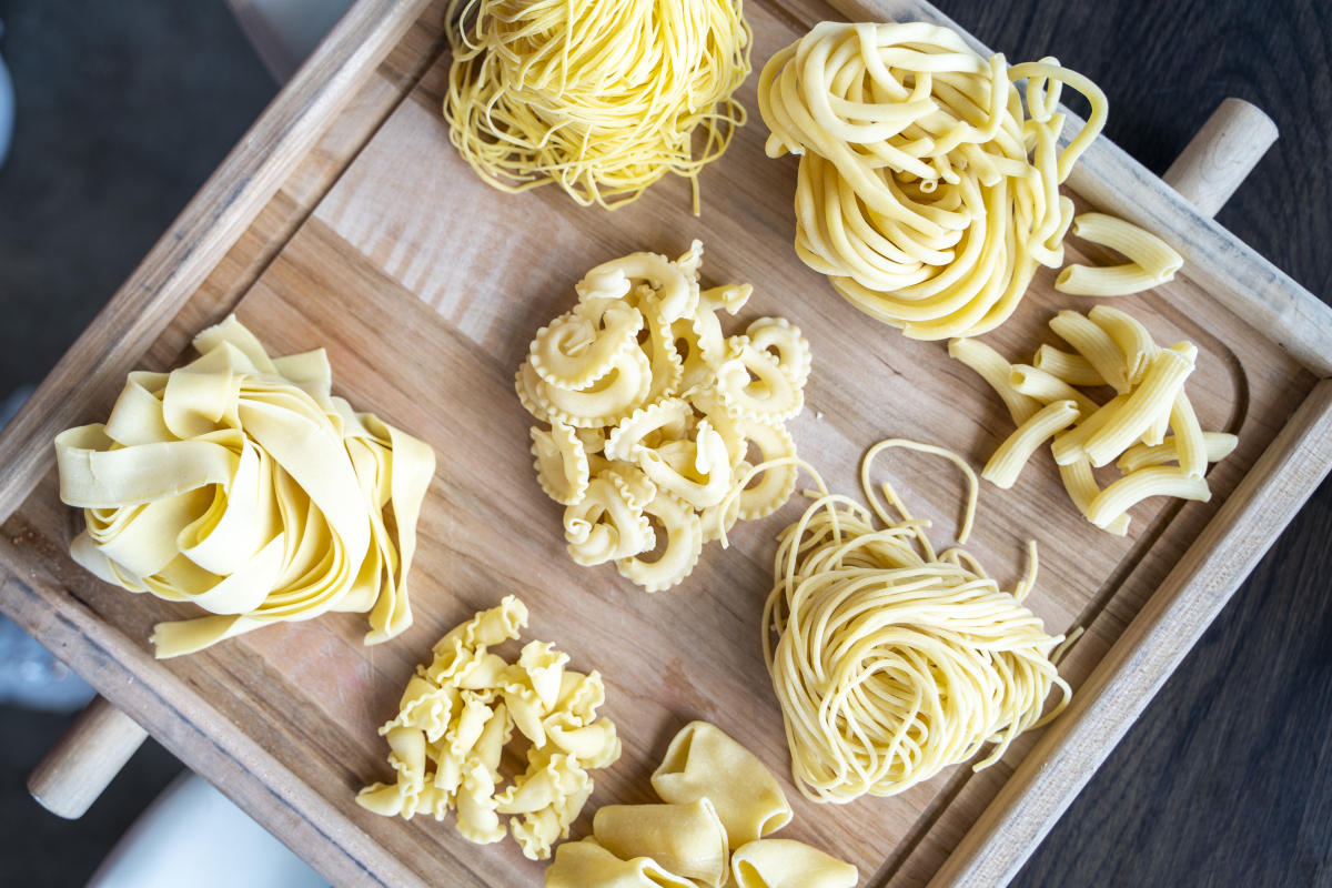 The Sicilian Butcher - Different types of fresh pasta on a cutting board