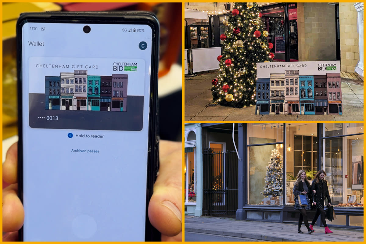 A collage of images showcasing the Cheltenham Gift Card