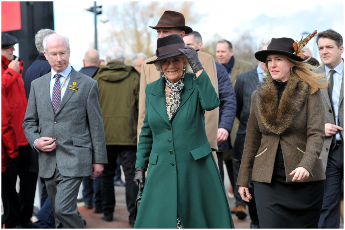Camilla, Duchess of Cornwall arriving at The Cheltenham Festival.