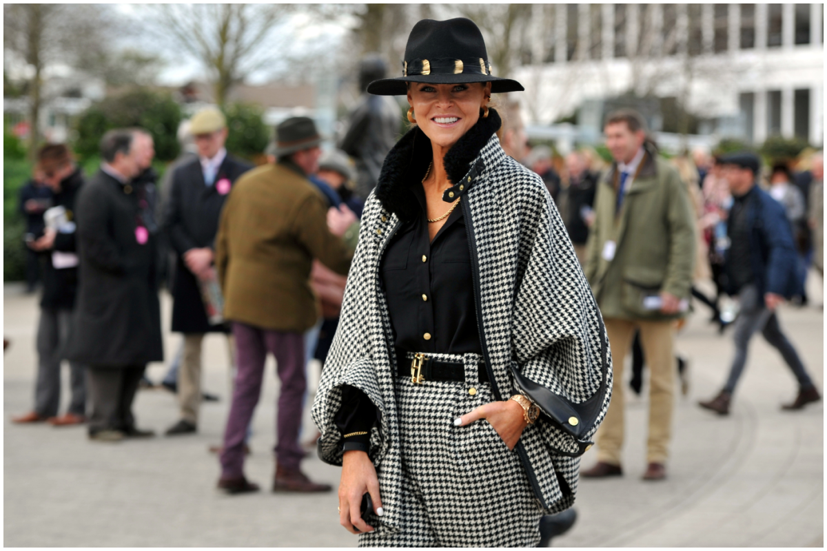 Jade Holland Cooper, founder of Holland Cooper, showcasing her ladies wear clothing range at Cheltenham Festival
