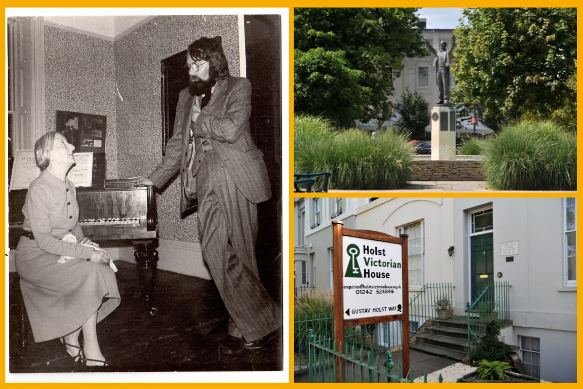 Holst Victorian House marks 50 years as a museum with special exhibition and fundraising appeal. Image shows - Gustav Holst's daughter and museum director, David Addison, on opening night 50 years ago.
