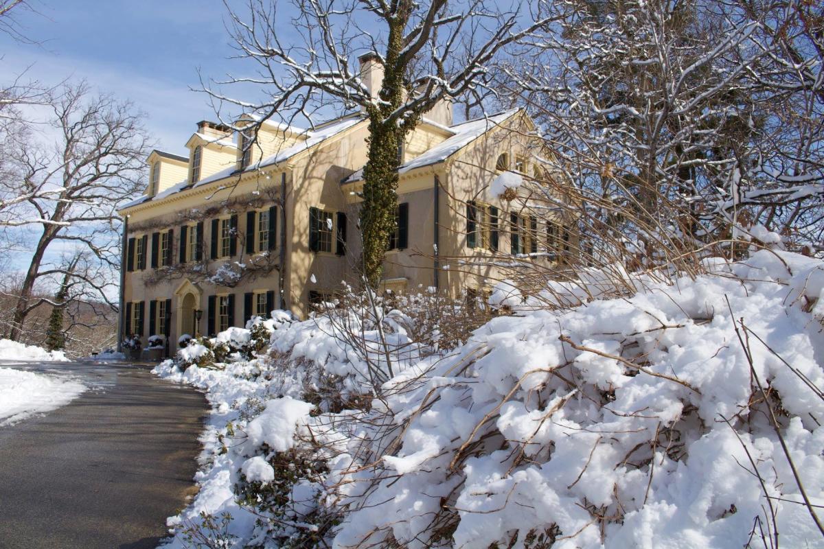 Hagley Museum in snow
