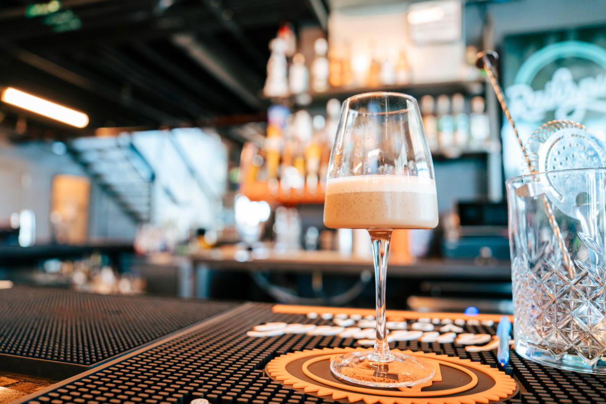 Mixed drink on a bar