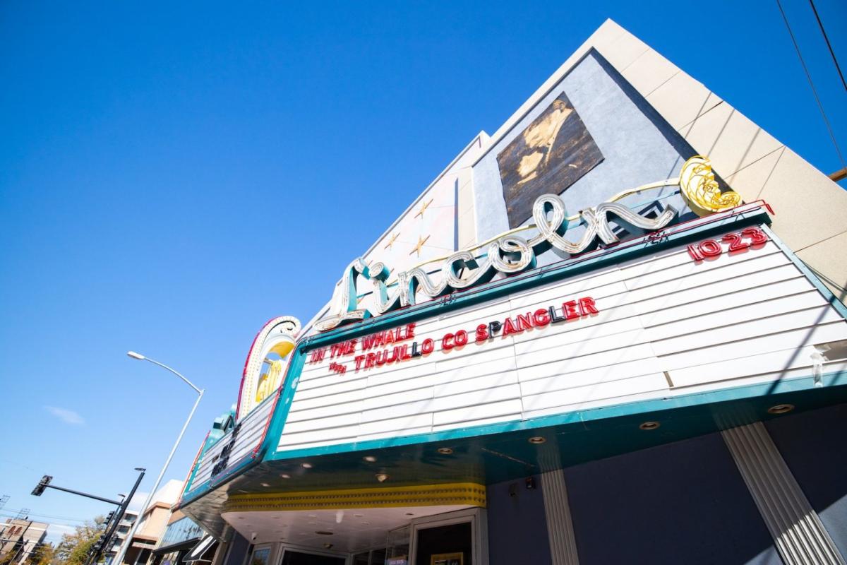 An upshot of the The Lincoln marquee in Cheyenne, Wyoming