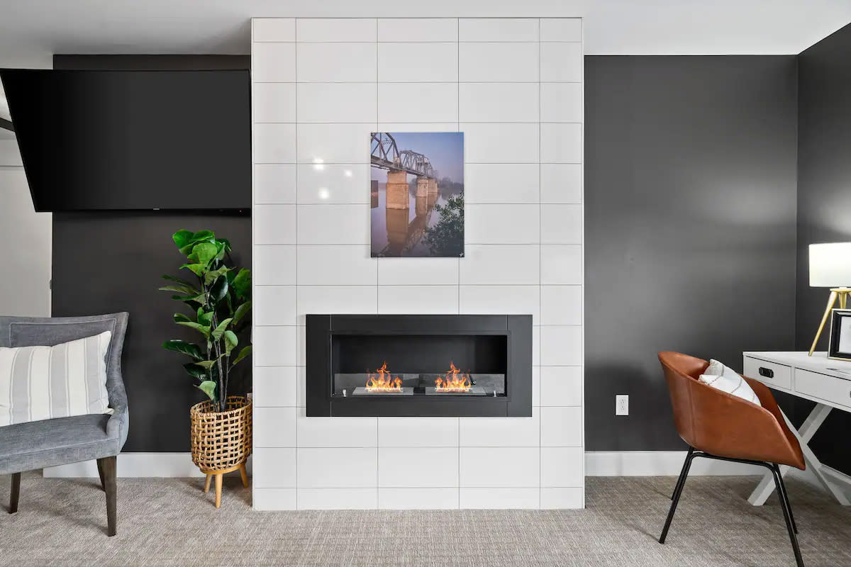 Modern Fireplace in a modern living room