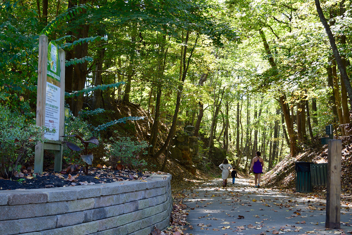 Family walks on the Clarksville Greenway