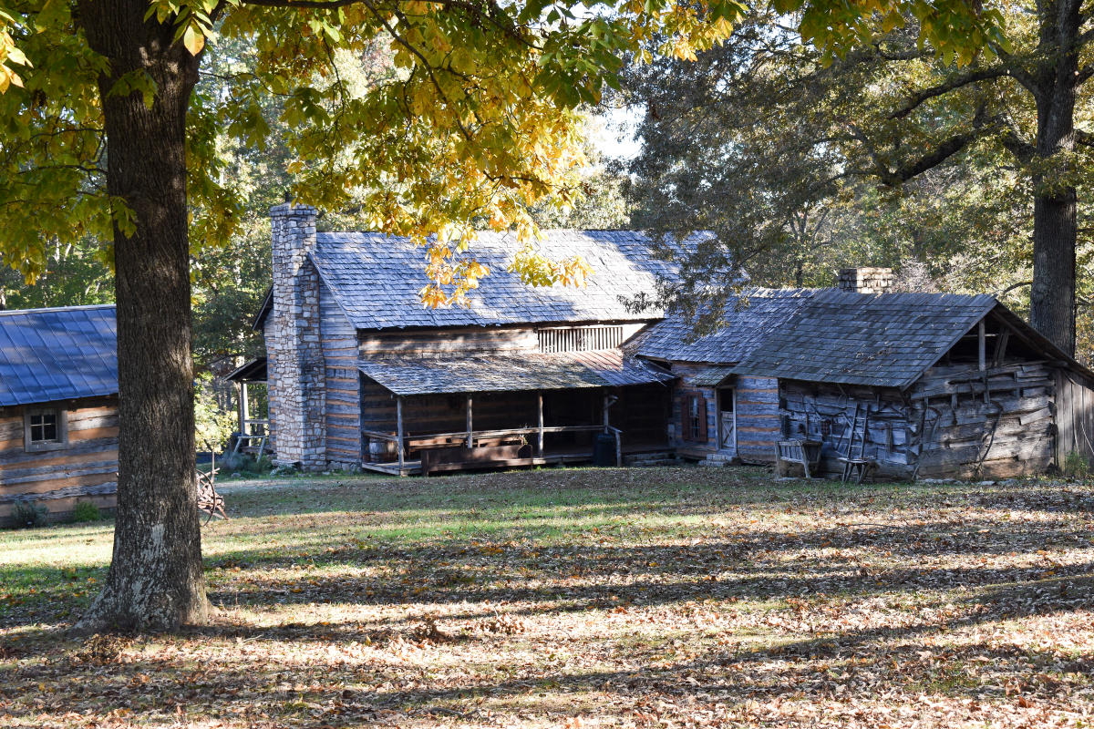large log home in a rural setting