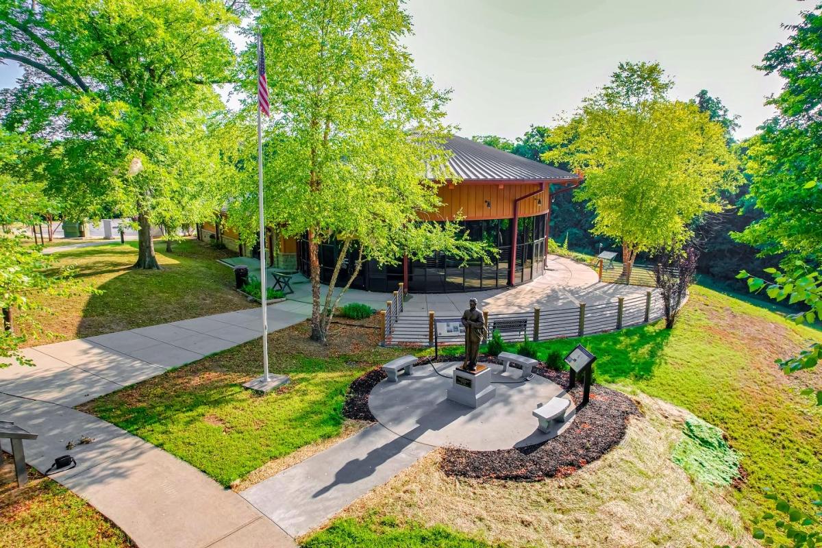Aerial shot of Fort Defiance, Clarksville, Tn.