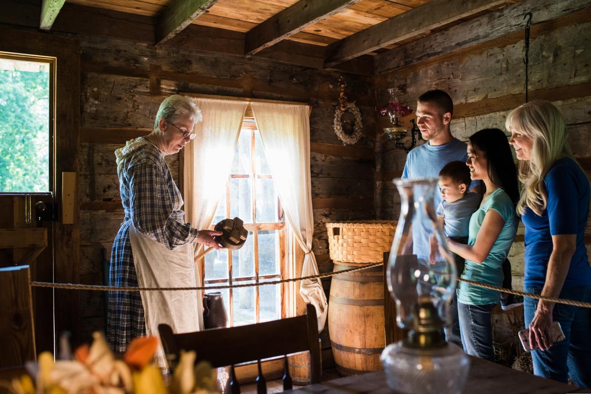 Family at Historic Collinsville Pioneer Settlement