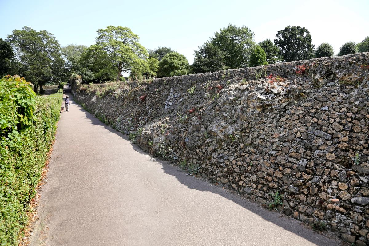 Roman Walls Between Upper and Lower Castle Park