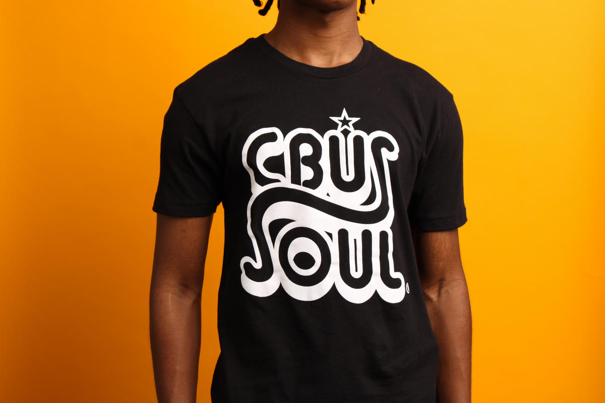 Black t-shirt with white CBUS Soul® logo