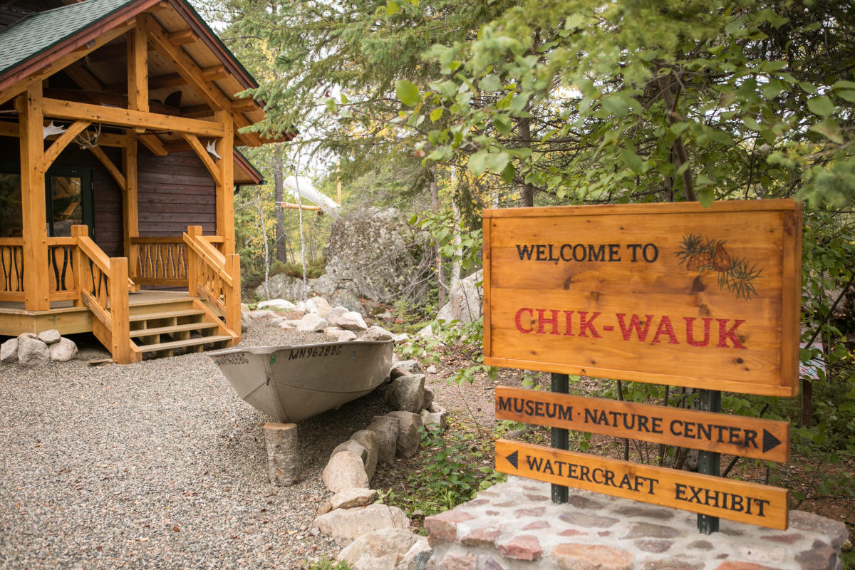 A photo of a sign at the door of Chik Wauk museum