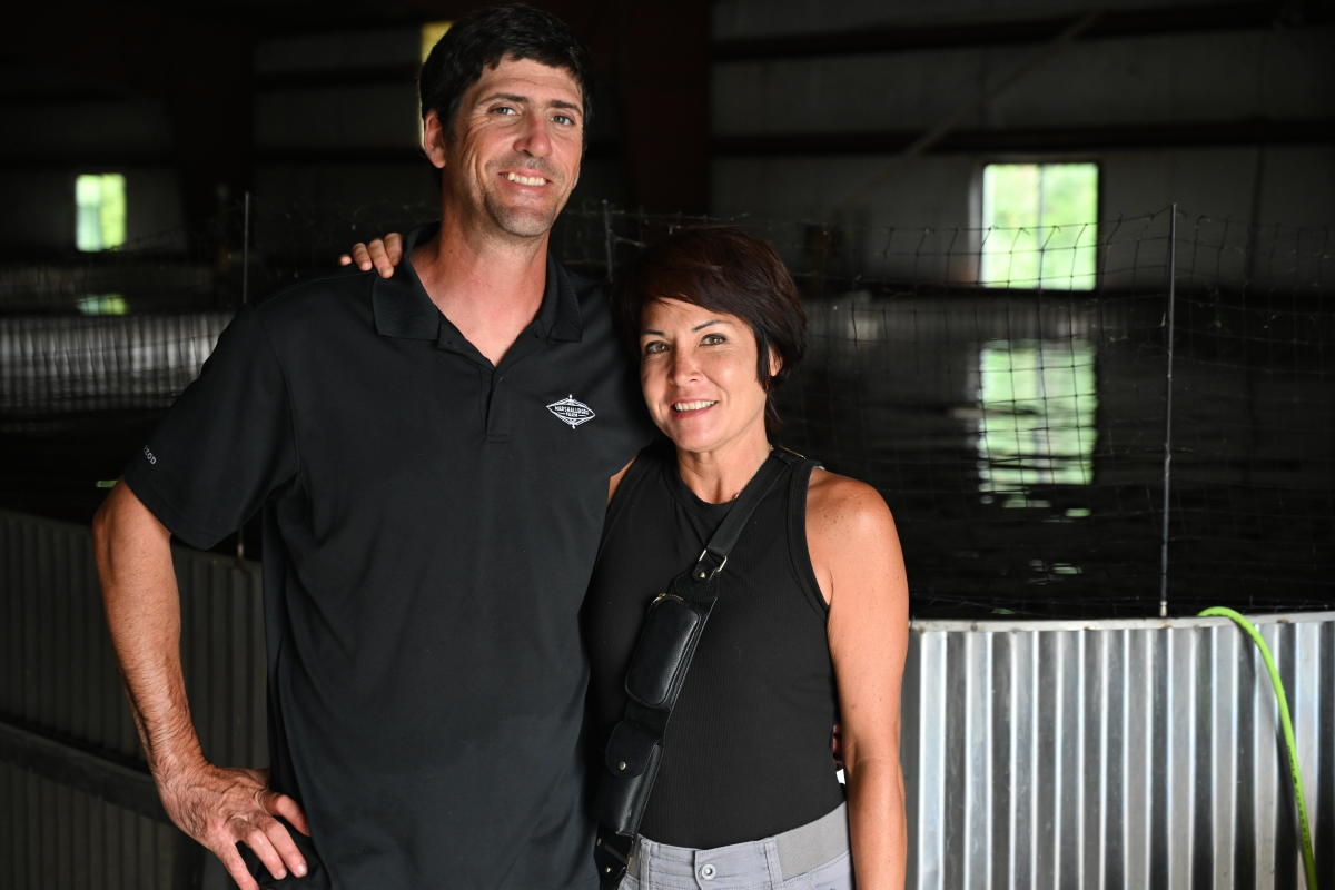 Brian and Lianne at their Farm