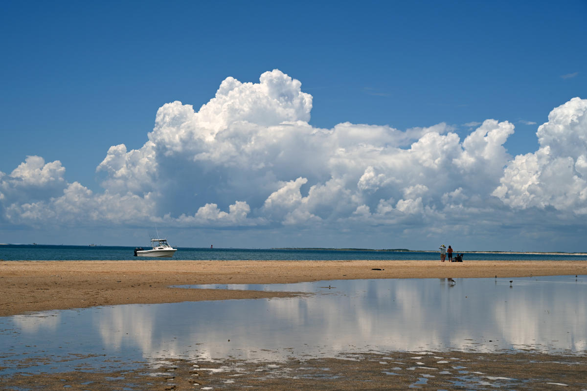 Boat with beautiful clouds