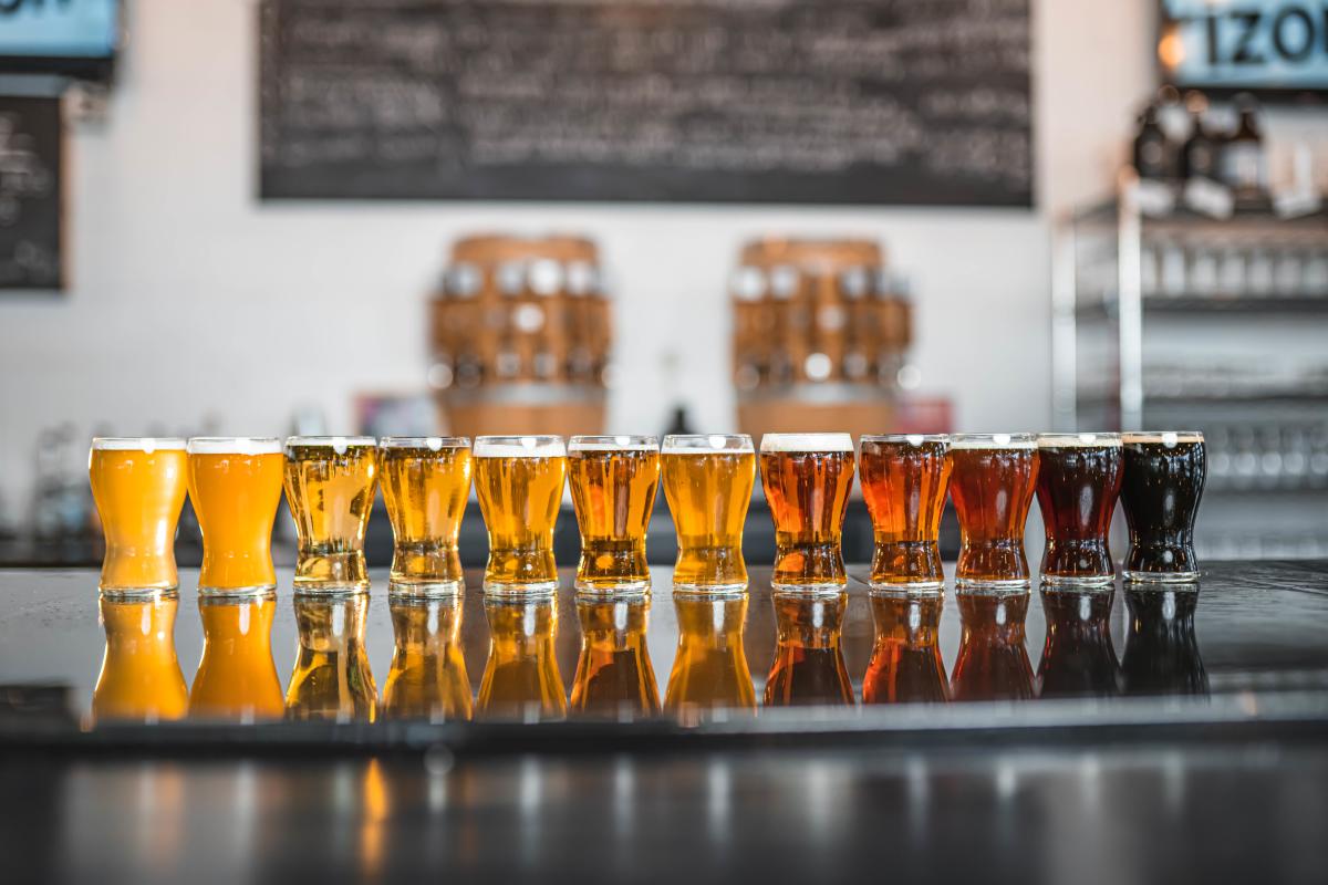 Beer flight at Desperate Times Brewery in Carlisle, PA