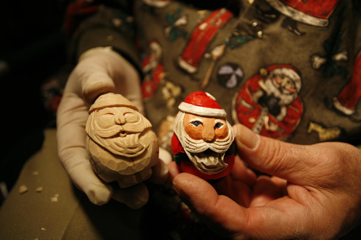Hand-Carved Santa at the Christkindlmarkt in Bethlehem, PA