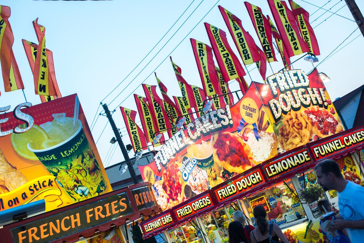 Fried food vendors at the Great Allentown Fair