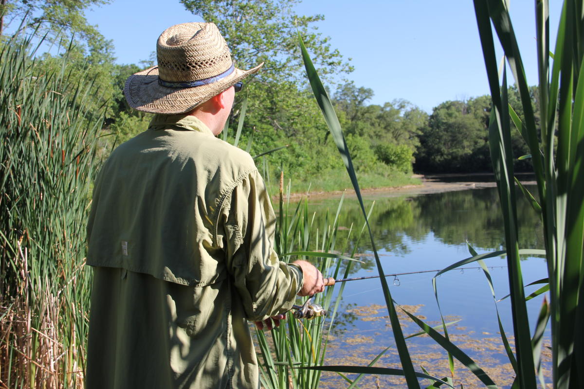 Fishing along the DuPage River