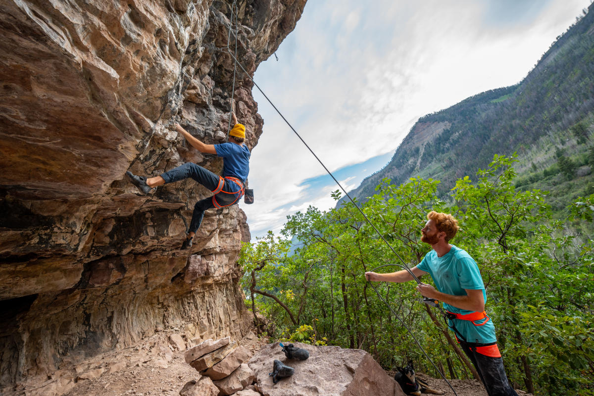 Lead Rock Climbing at the Golf Wall near Hermosa During Summer