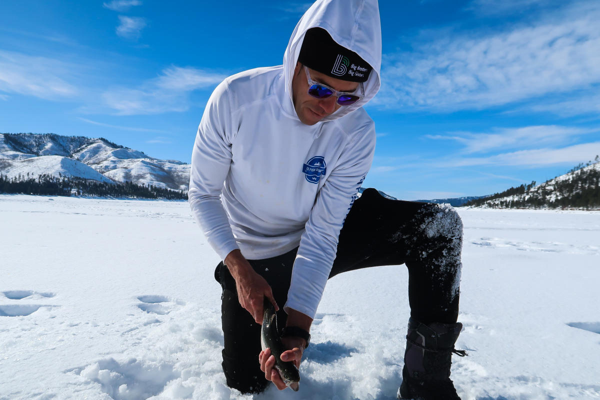 Ice Fishing on Vallecito Reservoir During Winter
