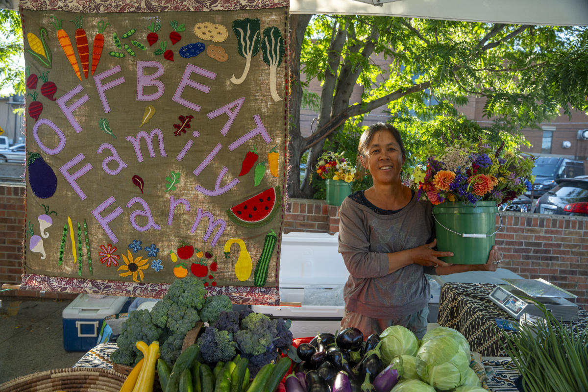 Vendors at the Durango Farmers Market during Summer