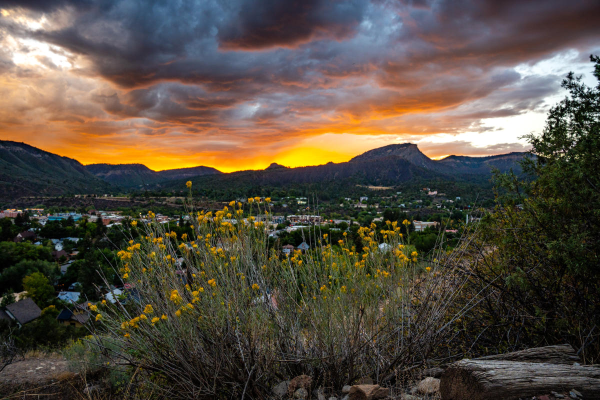 Late Summer Sunset of Downtown Durango from Nature Trail