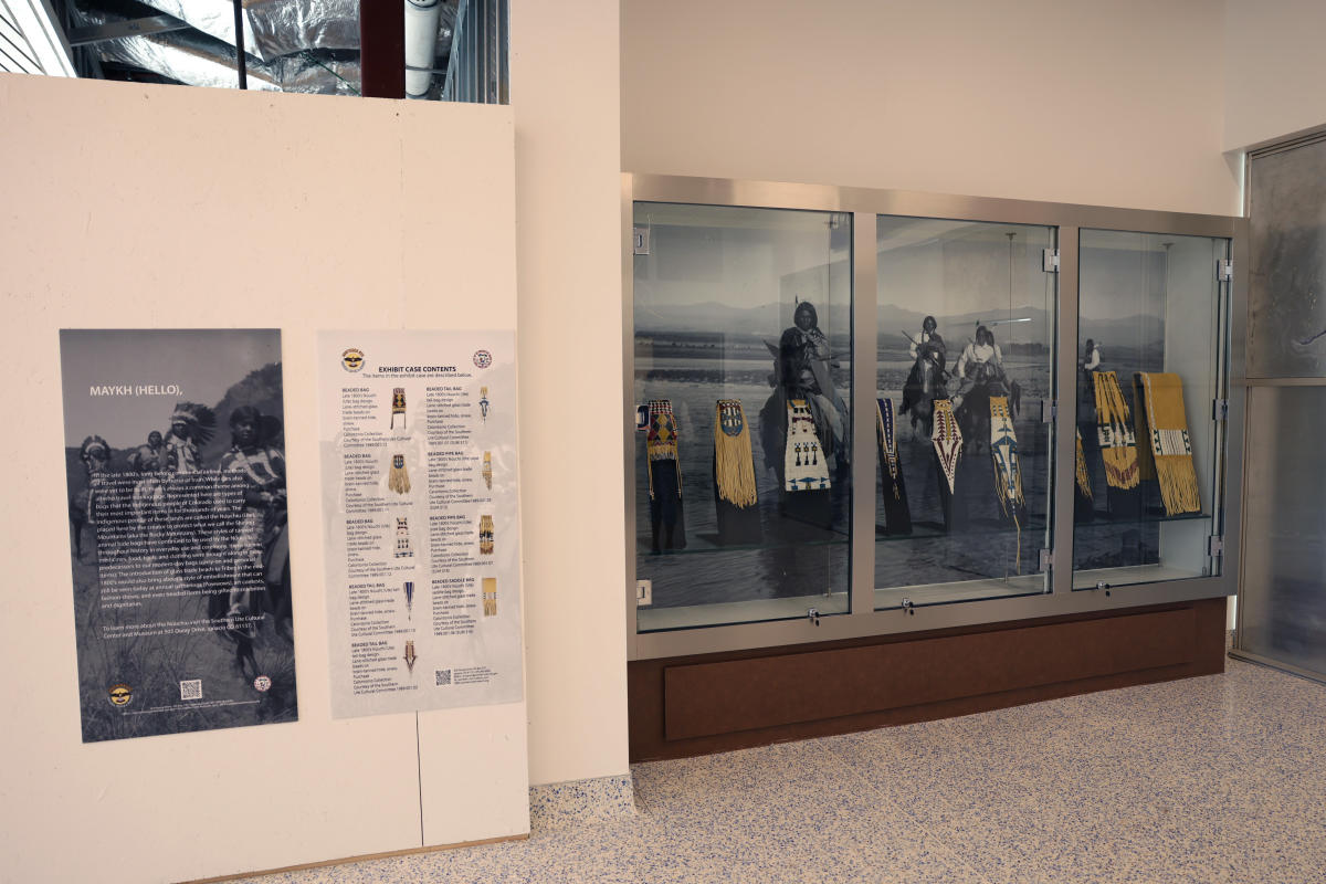 Photo of art exhibit at the Durango - La Plata Country Airport new arrivals area.