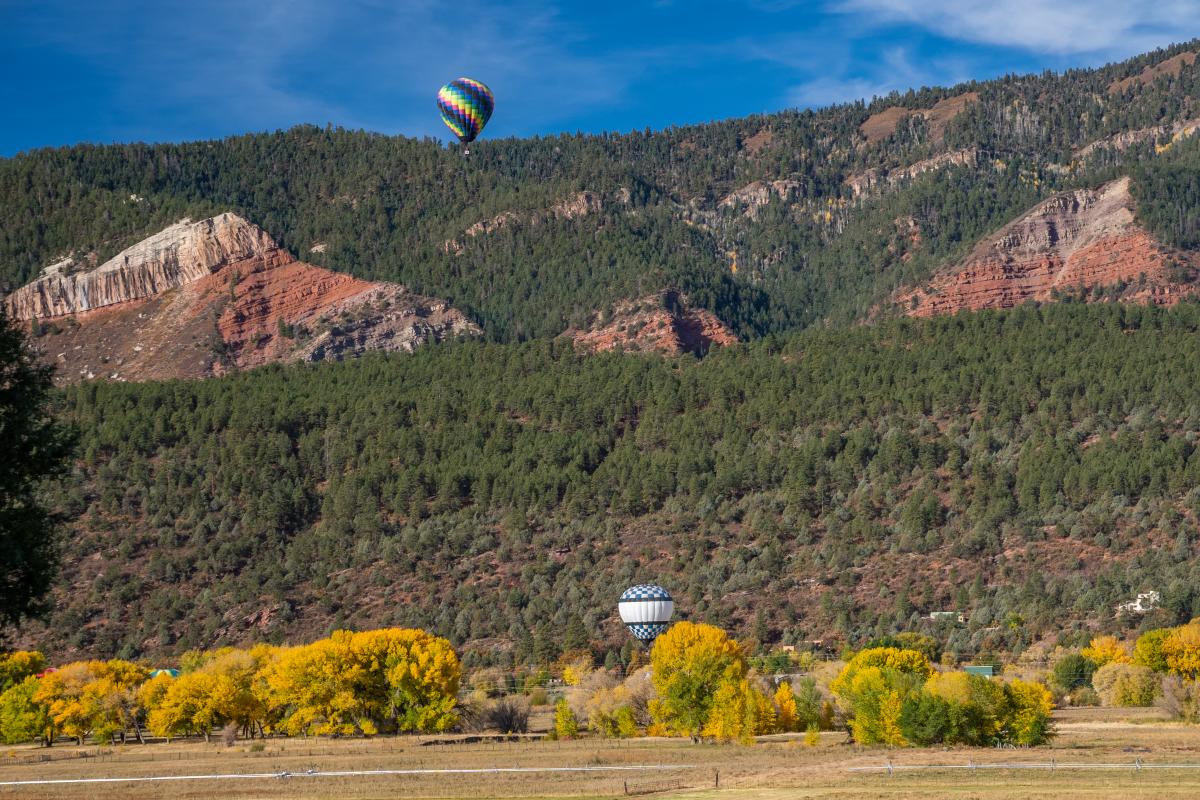 Hot Air Balloons During the Animas Balloon Rally in Fall