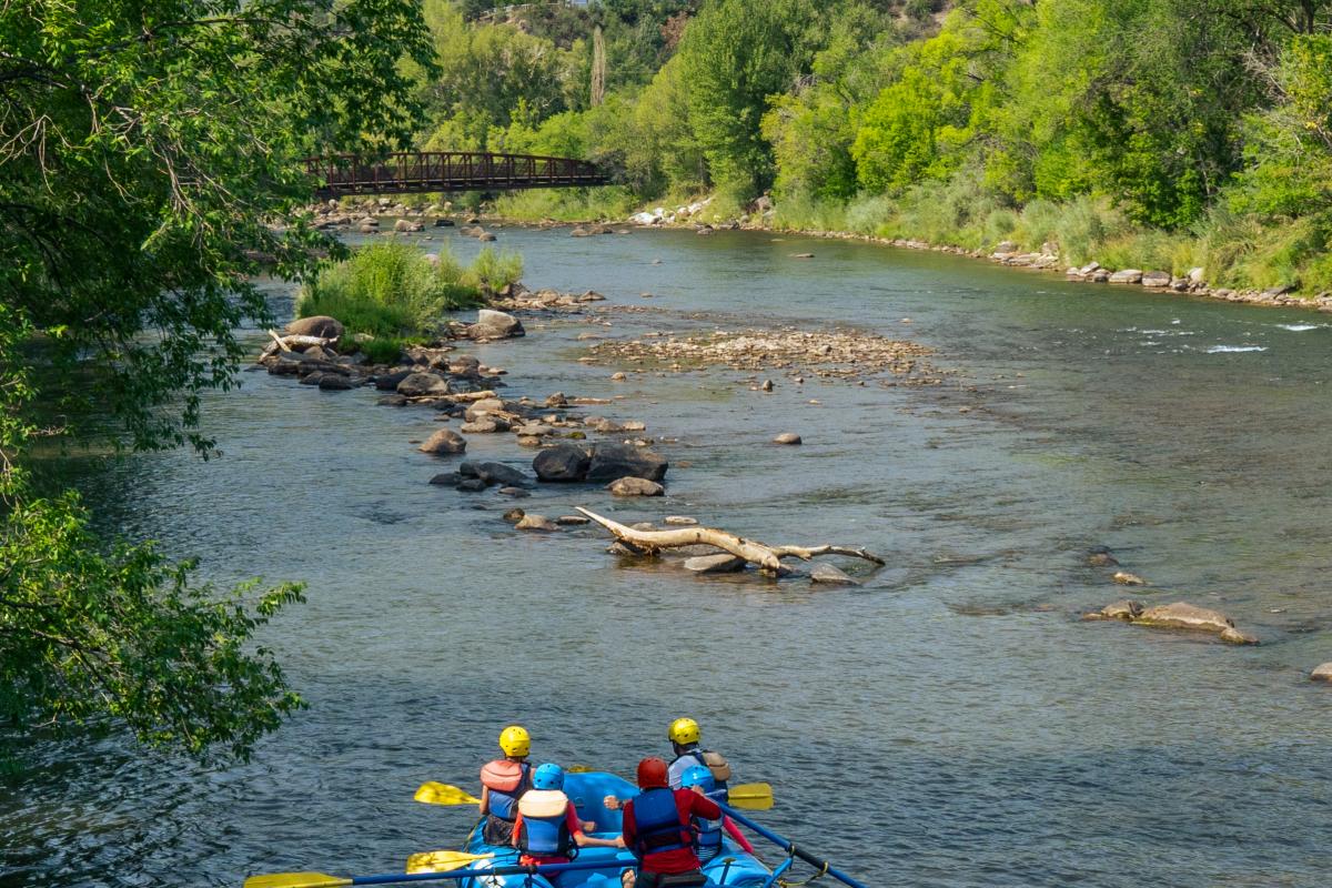 Rafting on the Animas River Near Downtown Durango, CO