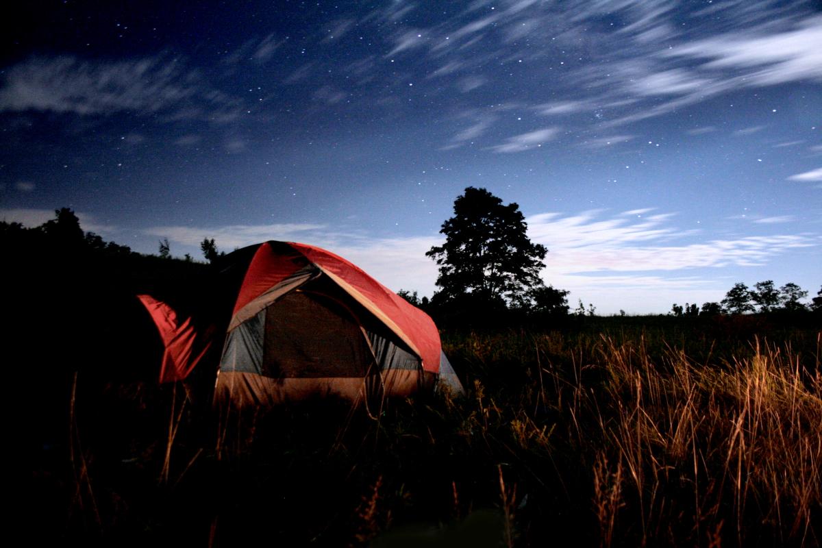 A tent at a campsite in Kentucky