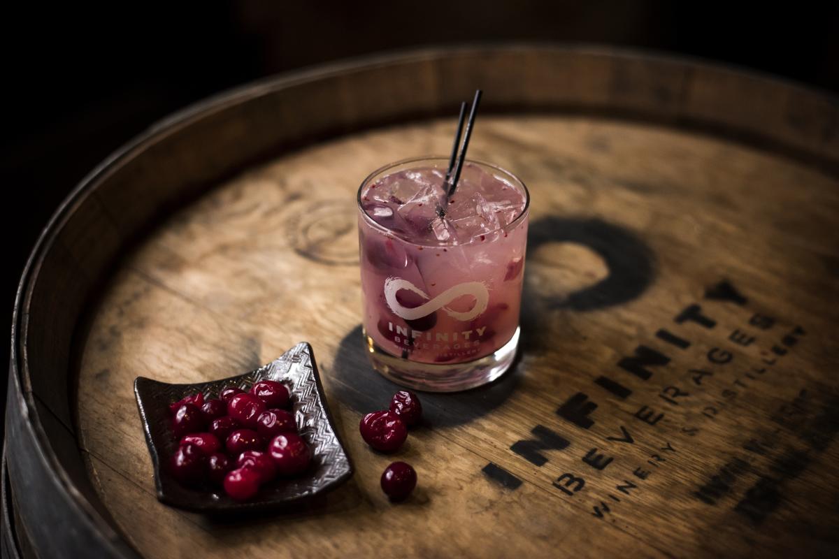 Craft cocktail at Infinity Winery and Distillery
