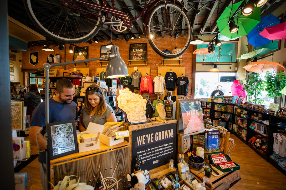 Couple shopping together at The Local Store in downtown Eau Claire