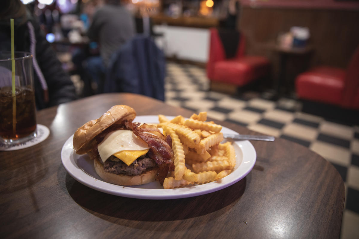 The Mel Burger served with fries at Court'n House