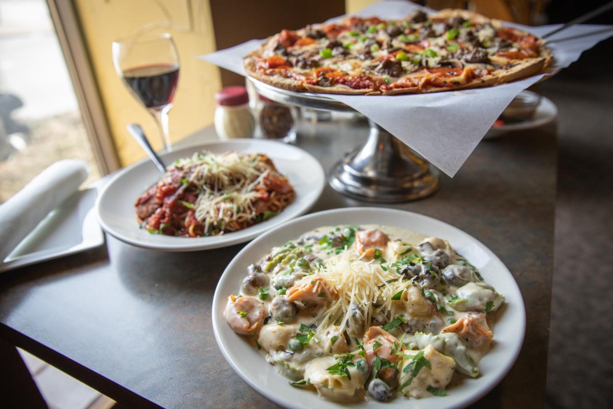 Pizza and pasta served at Draganetti's Ristorante