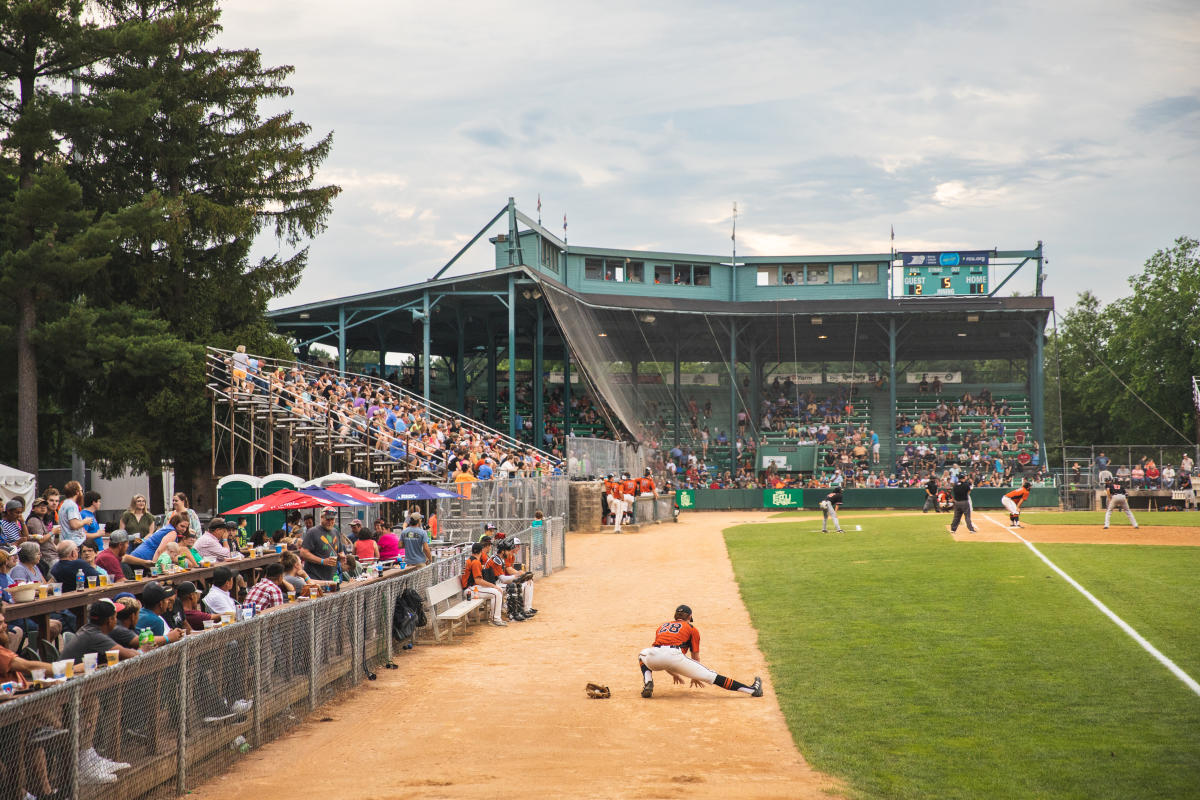 The Eau Claire Express baseball field during a game at Carson Park