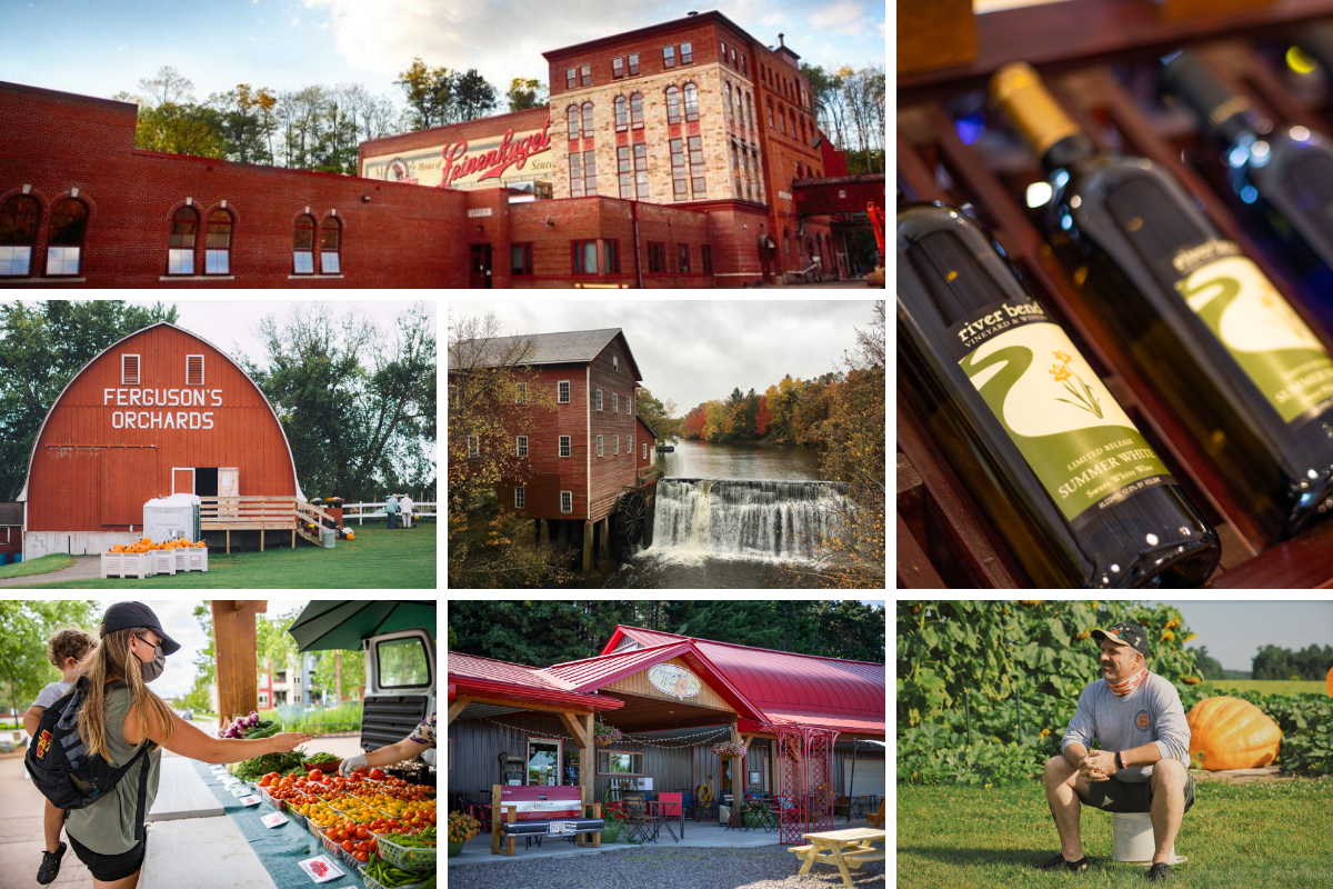 A collage of things to do in the fall for groups coming to Eau Claire