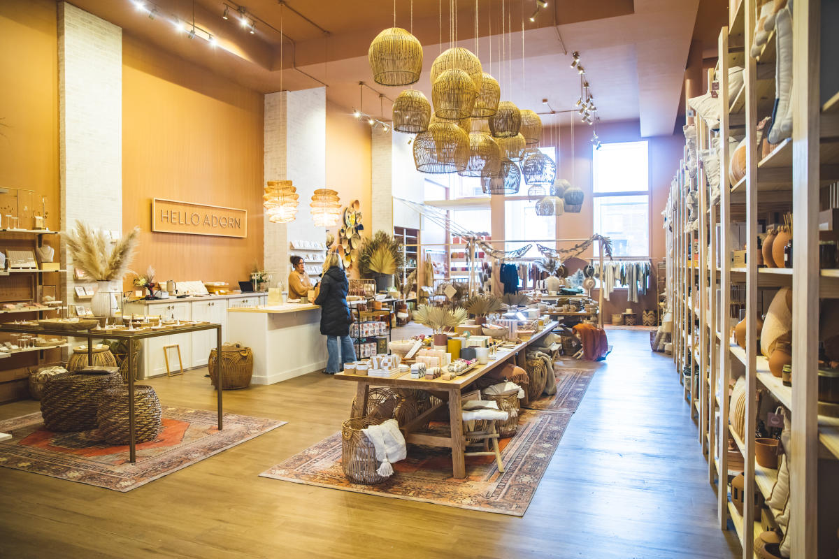 Interior of Hello Adorn's flagship store in downtown Eau Claire