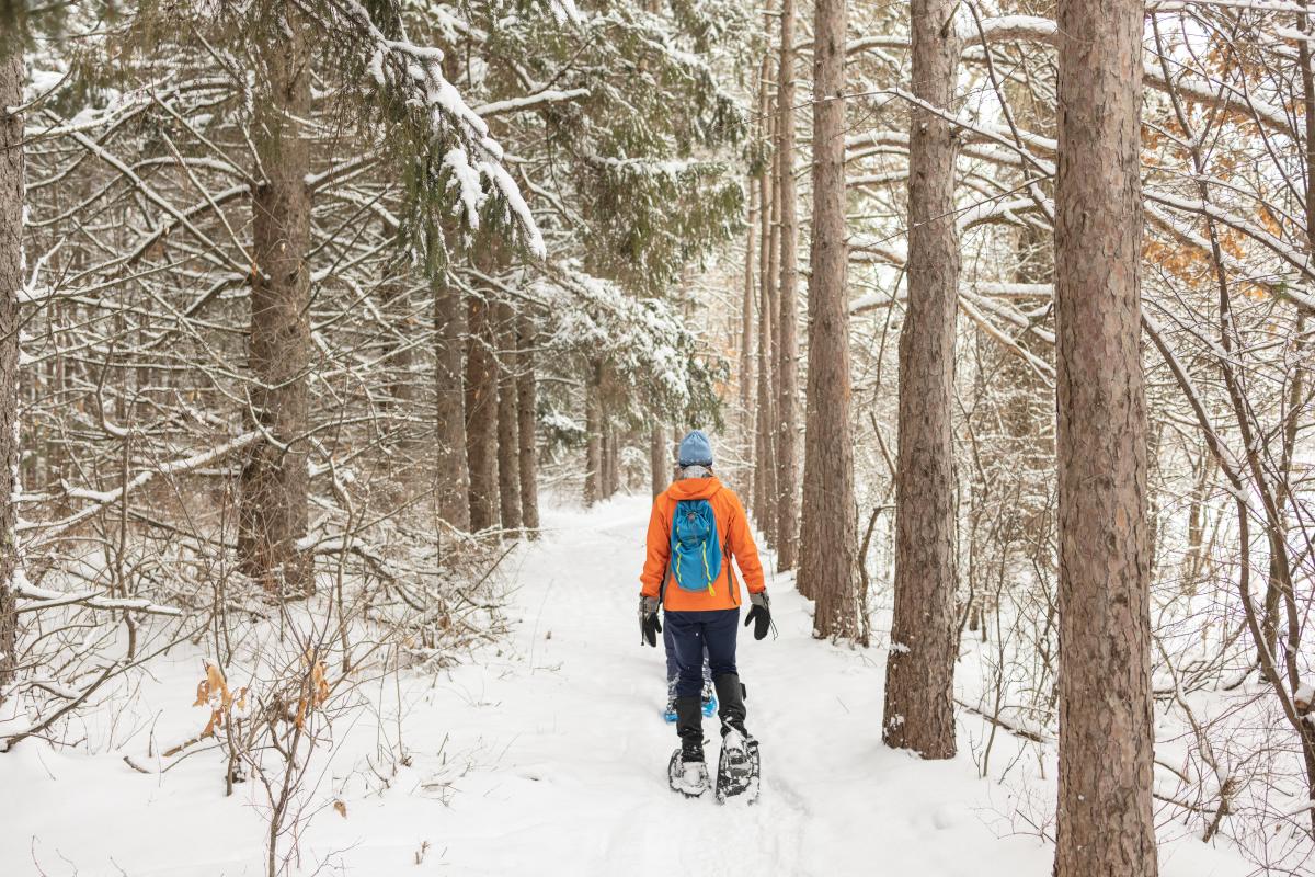 Snowshoeing at Lowes Creek County Park in Eau Claire, WI