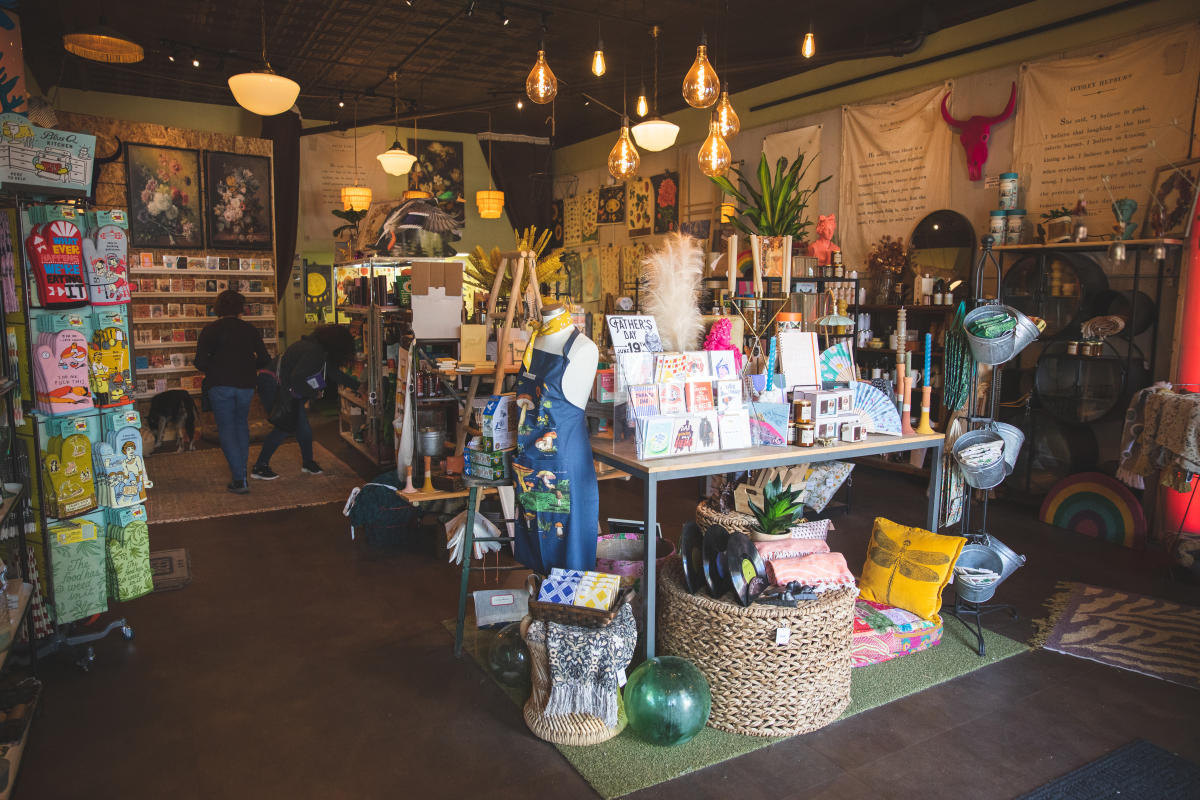 The interior of Raggedy Man - a goods & gift shop located in downtown Eau Claire