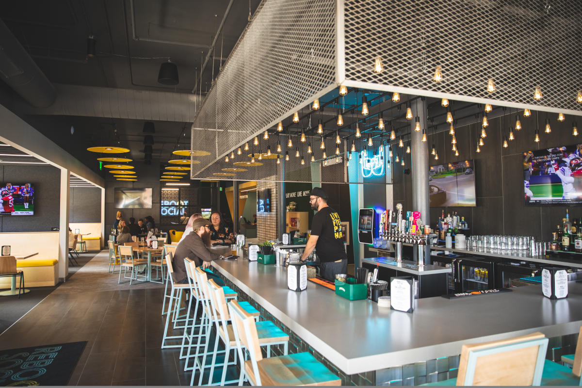 The upstairs bar at Reboot Social in downtown Eau Claire