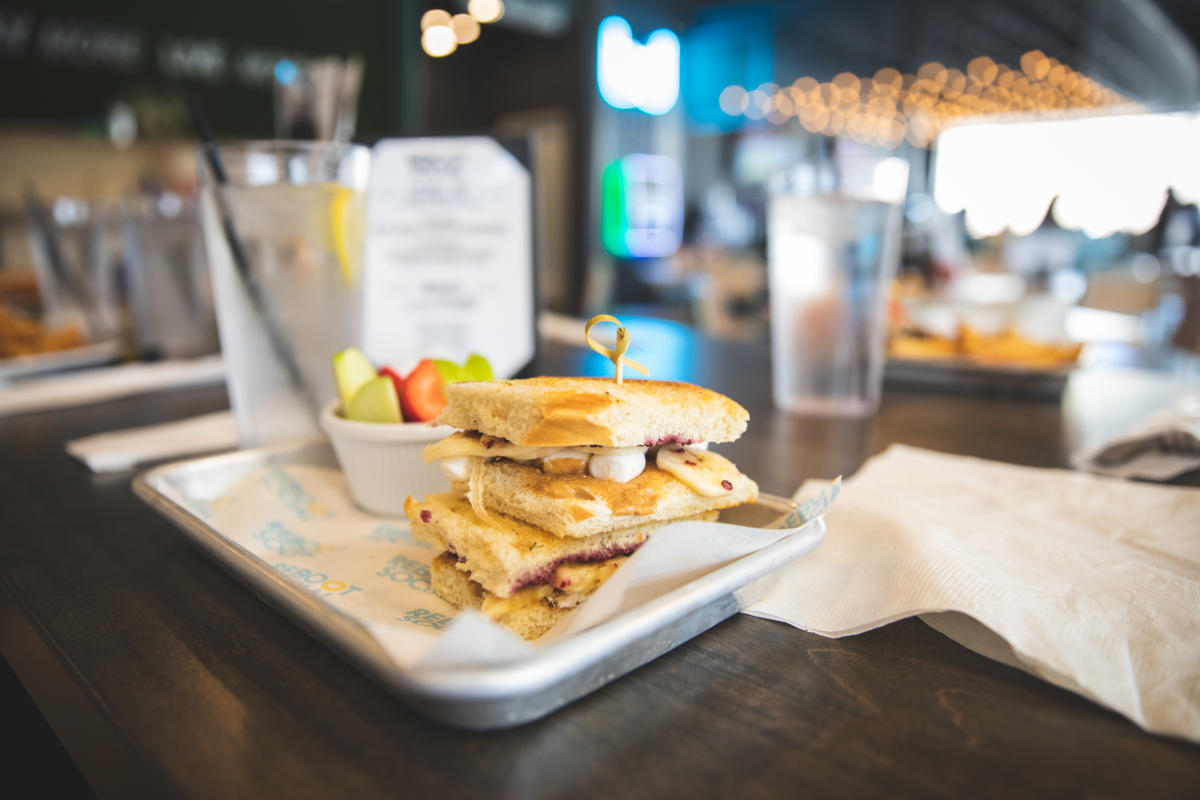 A peanut butter and jelly sandwich served at Reboot Social in downtown Eau Claire