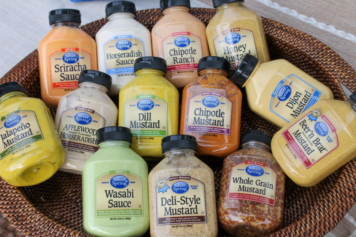 A collection of Silver Spring Foods sauces