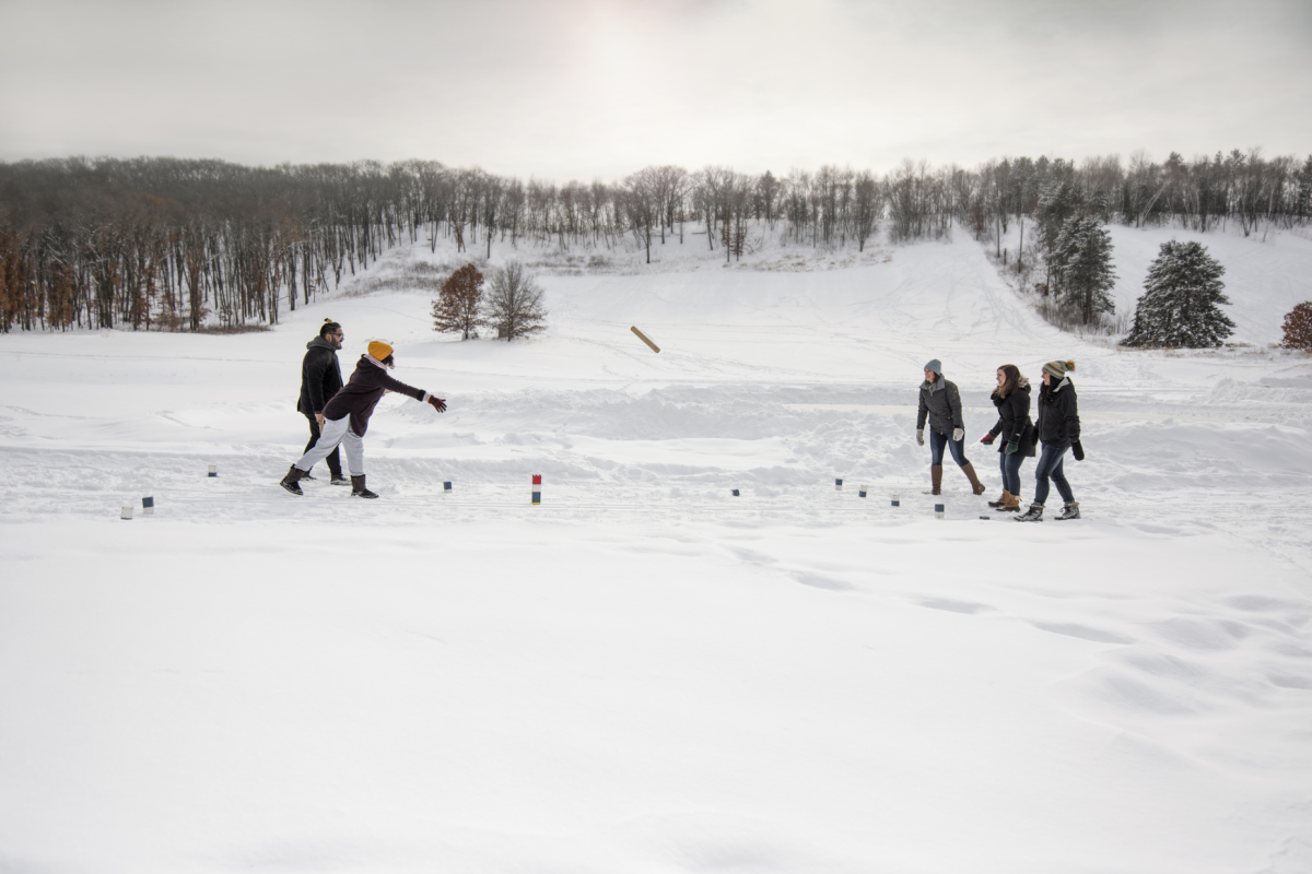 Winter Ice Skiers at Pinehurst Park