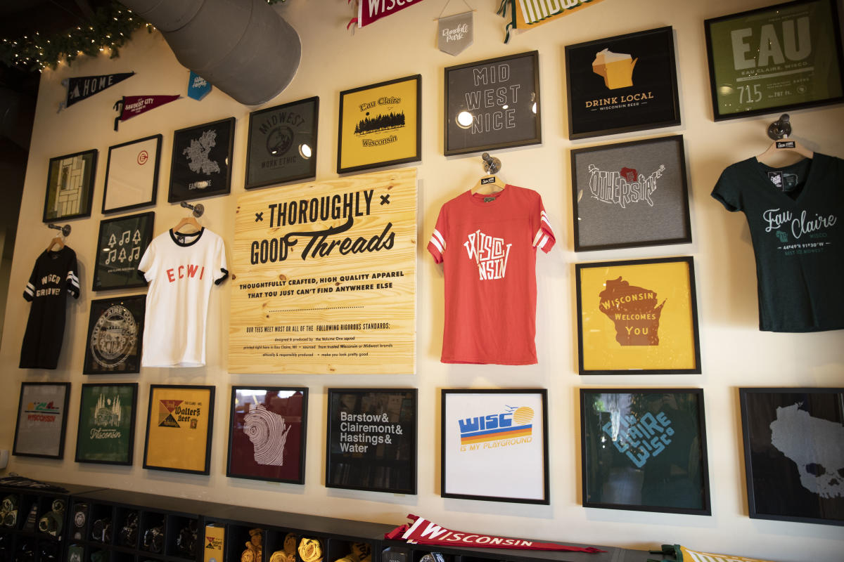 A photo of shirt designs available at The Local Store