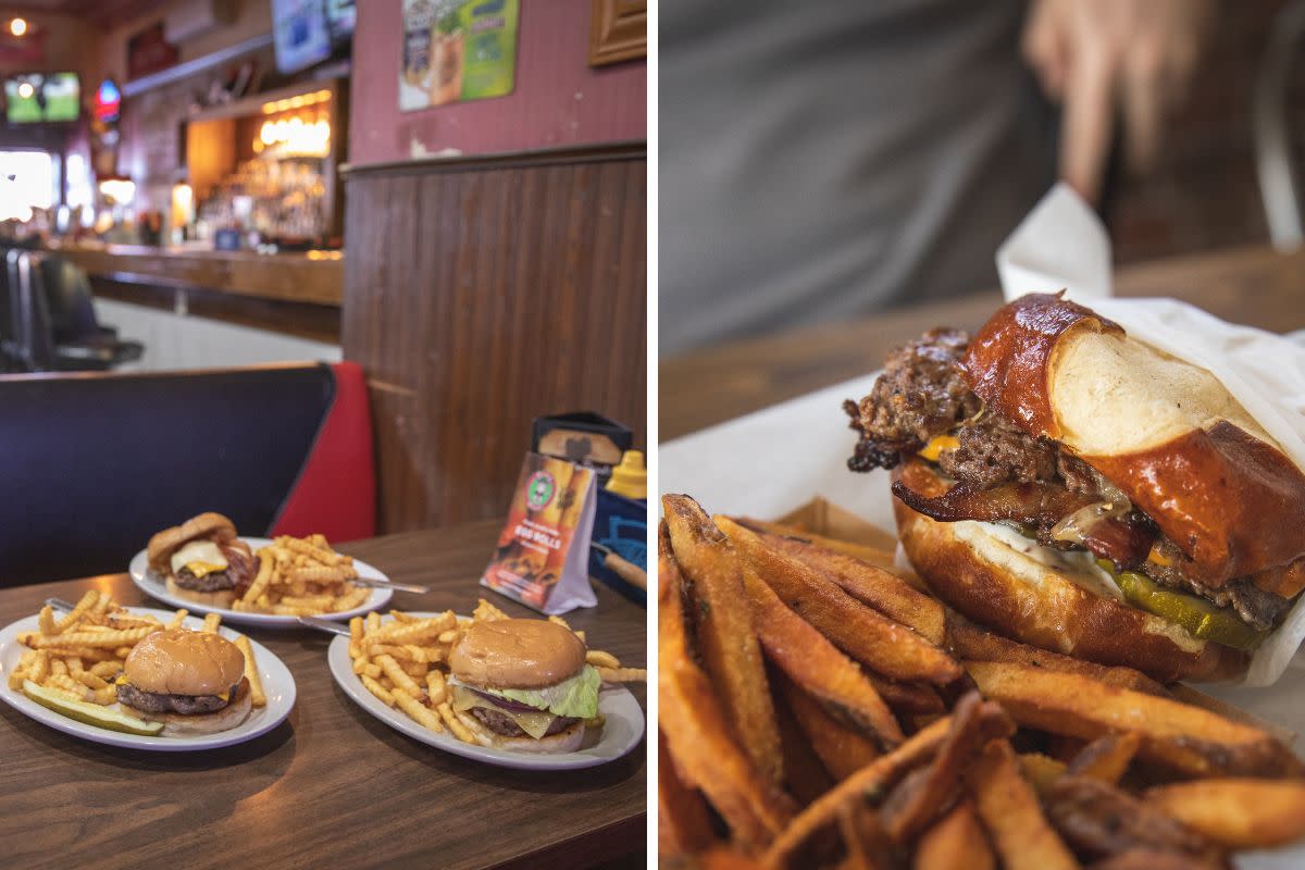 Burgers served at Valley Burger and Court'n House in Eau Claire, WI