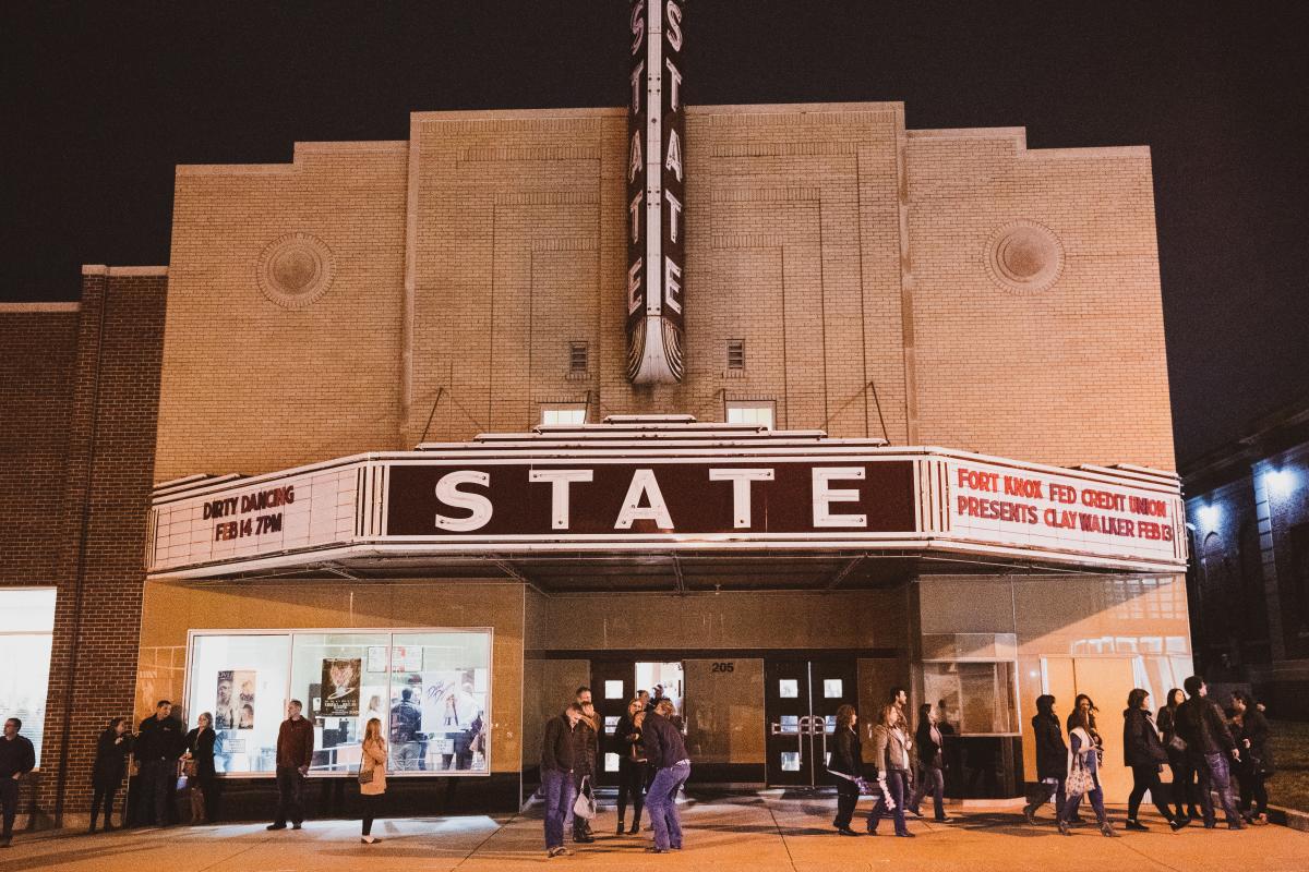 Outside the state theater