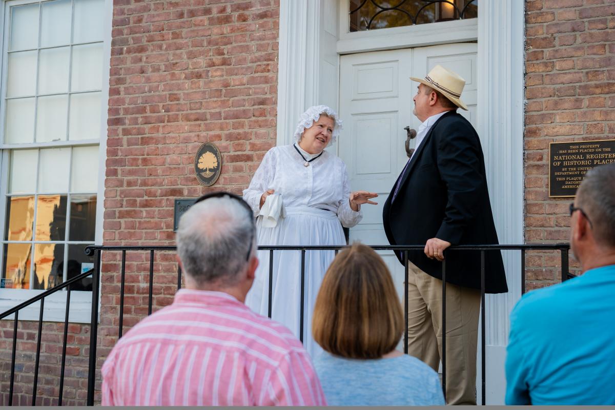 Two characters in the Charles W. Logsdon Historic Downtown Elizabethtown Walking Tour in Downtown Elizabethtown, KY