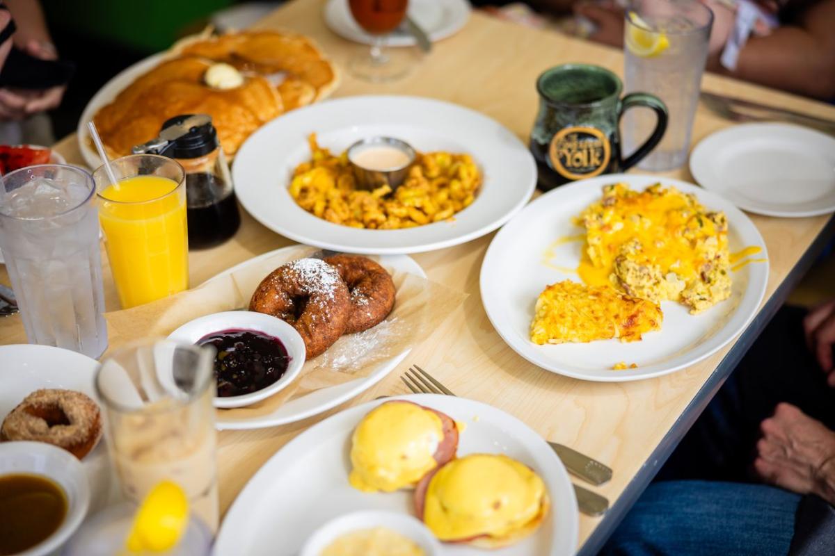 Food and drink at the Toasted Yolk Cafe in Elizabethtown, KY.