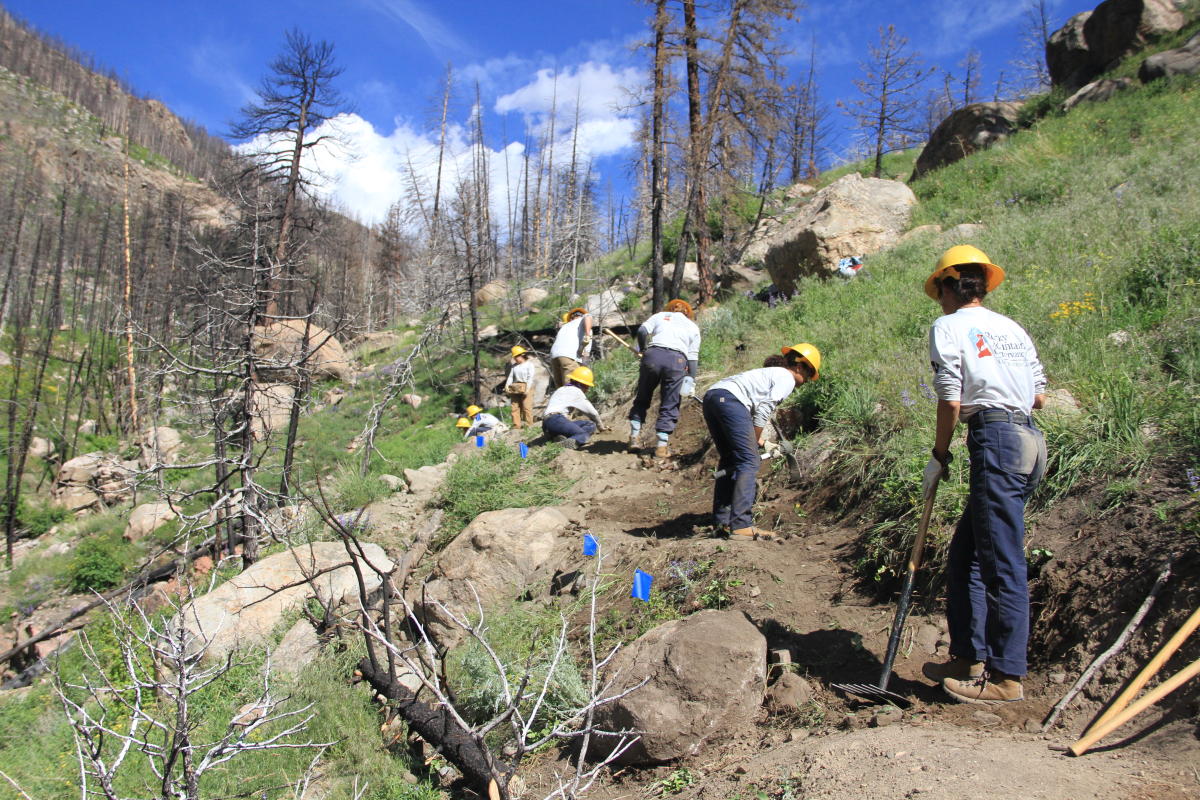 trail crews performing trail maintenance